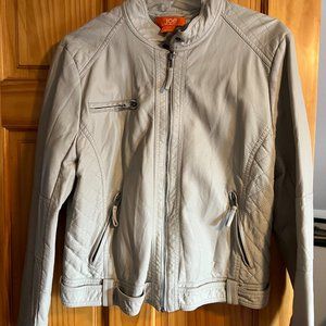 faux leather jacket XL off white